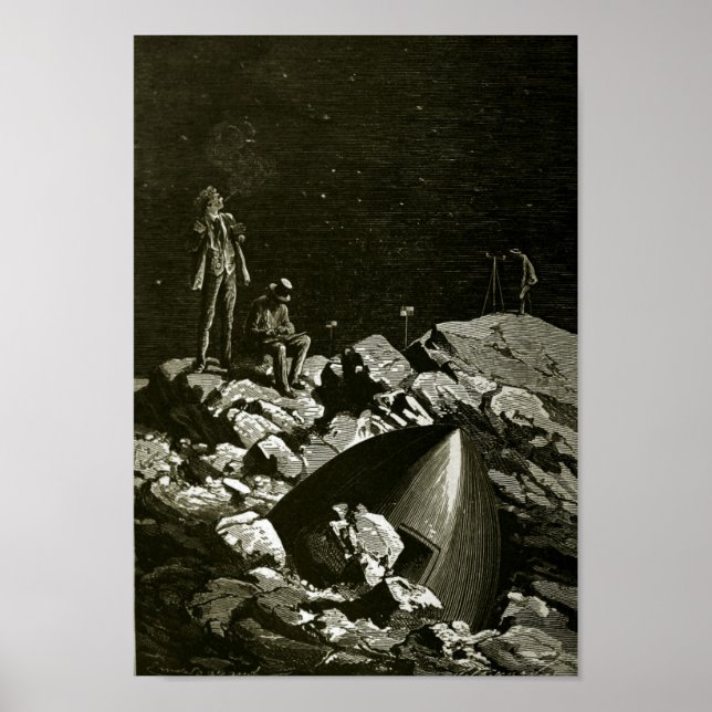 From the Earth to the Moon by Jules Vern art 2 Poster (Front)