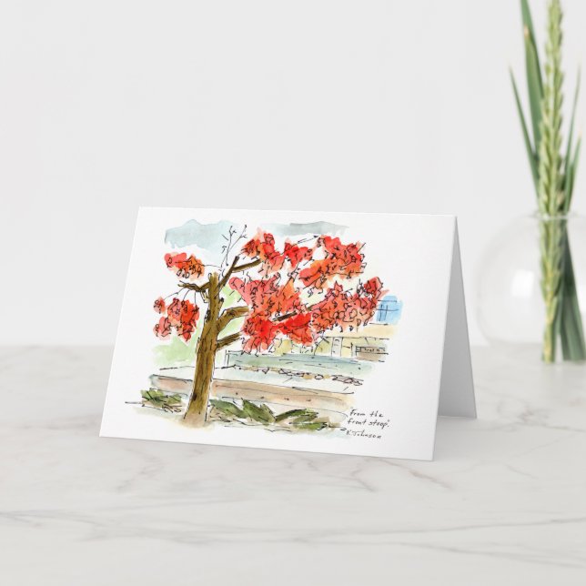 From the Front Stoop Watercolor Greeting Card (Front)