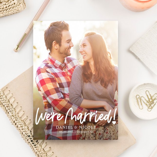 From The Heart Editable Colour Wedding Announcemen Thank You Card (Creator Uploaded)
