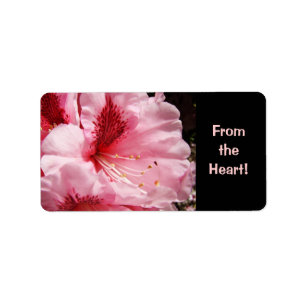 From the Heart! label stickers Pink Rhodies Flower