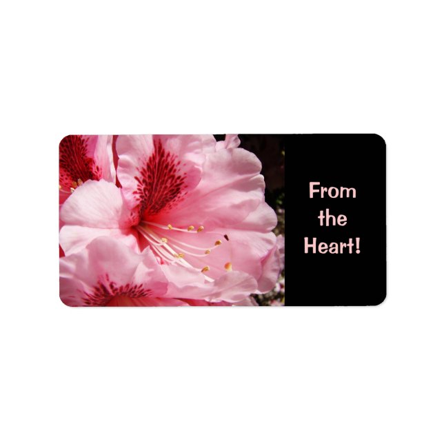 From the Heart! label stickers Pink Rhodies Flower (Front)