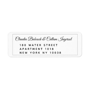From The Heart Wedding Return Address Label