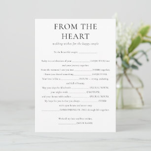 From the Heart Wishes to Couple Wedding Game Card