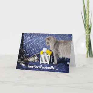 From the Kid (or cat) who's a handful - Dad's Day Card