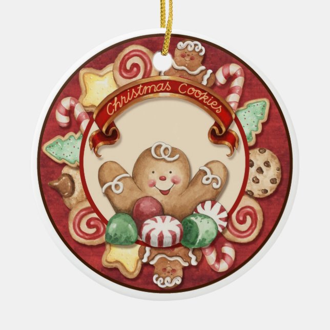 From the Kitchen Christmas Cookies - SRF Ceramic Ornament (Front)