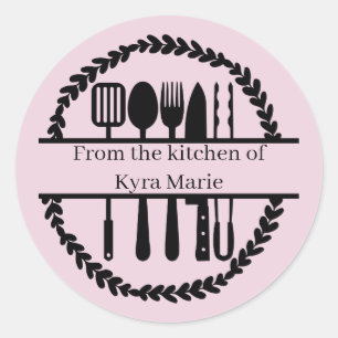 From the kitchen of add name classic round sticker