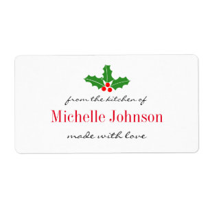 From the kitchen of Christmas Holiday food labels