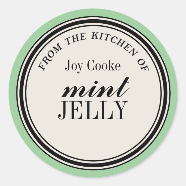 "From the Kitchen of" Circle Label Template (Front)