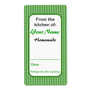 From the Kitchen Of Custom Canning Labels Green
