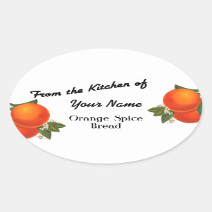 From the Kitchen Of Custom Orange Baking Stickers