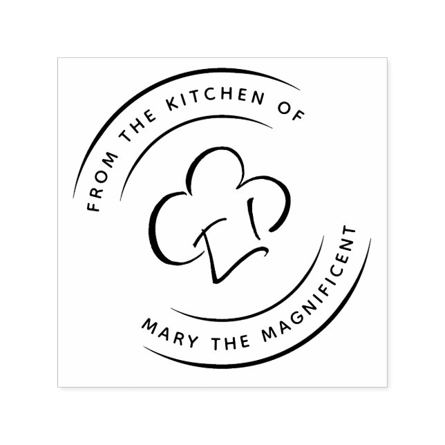 From the Kitchen of - Fluffy Round Chef Hat Self-inking Stamp (Design)