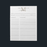 From the Kitchen Of Gold Monogram Recipe Sheet Notepad<br><div class="desc">Modern Elegant Stylish Personalised From the Kitchen Of Gold Monogram Script Name Recipe Sheet Notepad</div>