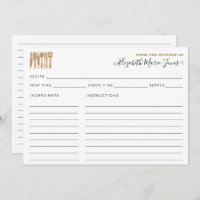 From the Kitchen of Gold Utensils Script Recipe