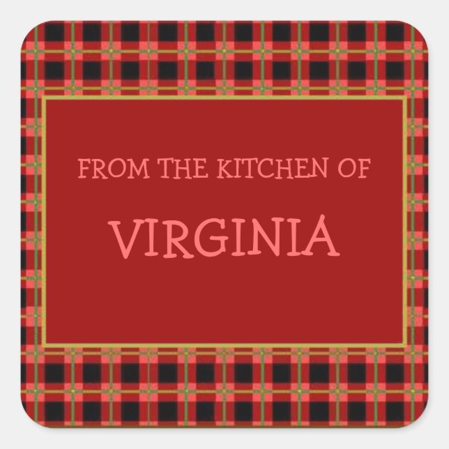 From The Kitchen Of Jar and Food Labels (Front)