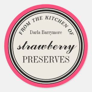 "From the Kitchen of" Label, Strawberry Preserves Classic Round Sticker