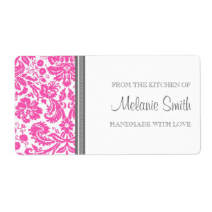 From the Kitchen of Labels Pink Damask
