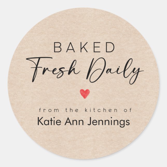 From the Kitchen of Labels Stickers | Baked Fresh (Front)
