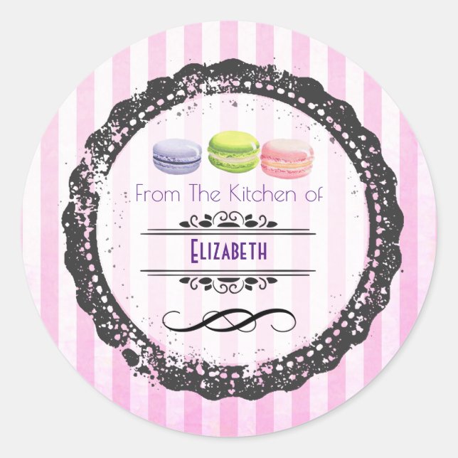 From The Kitchen Of Macaron Sweets Classic Round Sticker (Front)