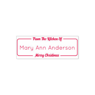 From the Kitchen Of Name Merry Christmas Template Self-inking Stamp