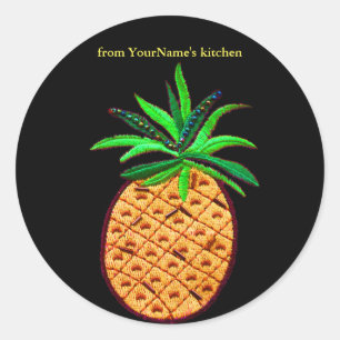 From the Kitchen of Pineapple personalised Classic Round Sticker