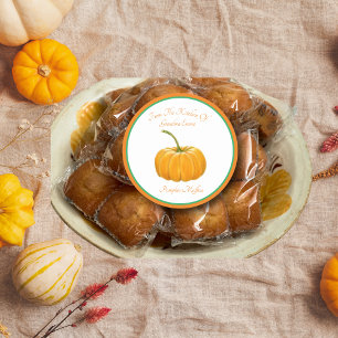 "From The Kitchen Of..."  Pumpkin Coloured Pencil Classic Round Sticker