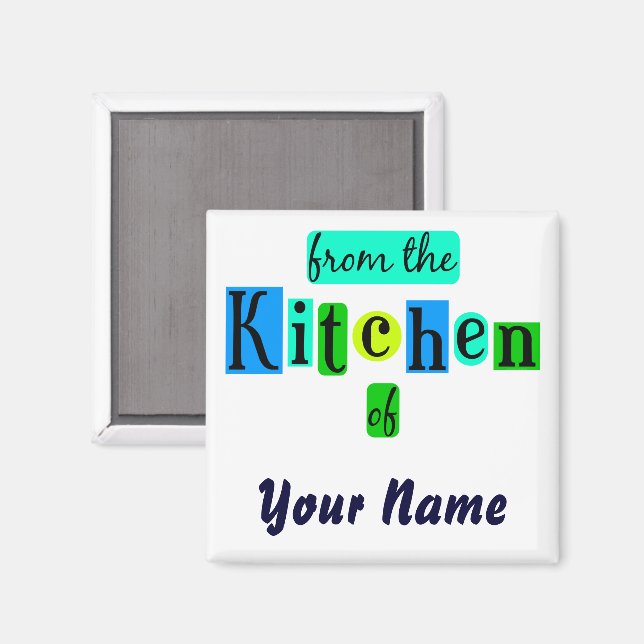 From the Kitchen of Retro Blues Fridge Magnet (Front/Back)