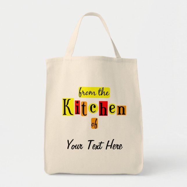 From the Kitchen of Retro Custom Grocery Tote Bag (Front)