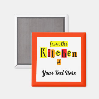 From the Kitchen of Retro Custom Orange Border Magnet