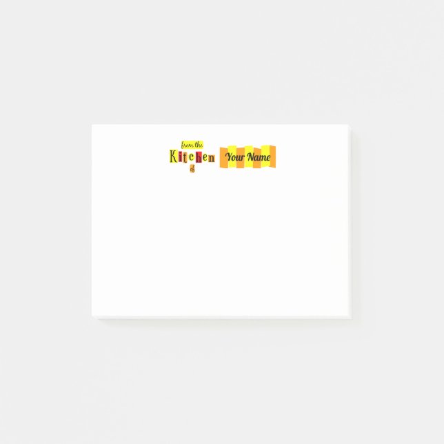 From The Kitchen Of Retro Custom Post it Notes (Front)