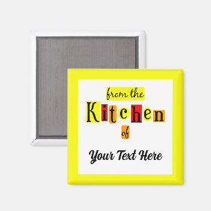 From the Kitchen of Retro Custom Yellow Border Magnet