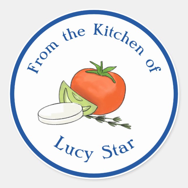 From The Kitchen of Savory Food Gift Classic Round Sticker (Front)