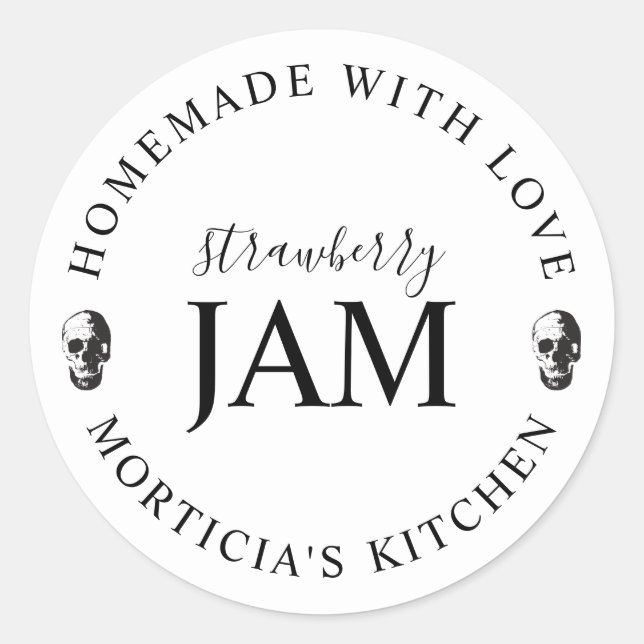 From the Kitchen Of | Skull Custom Round Sticker (Front)