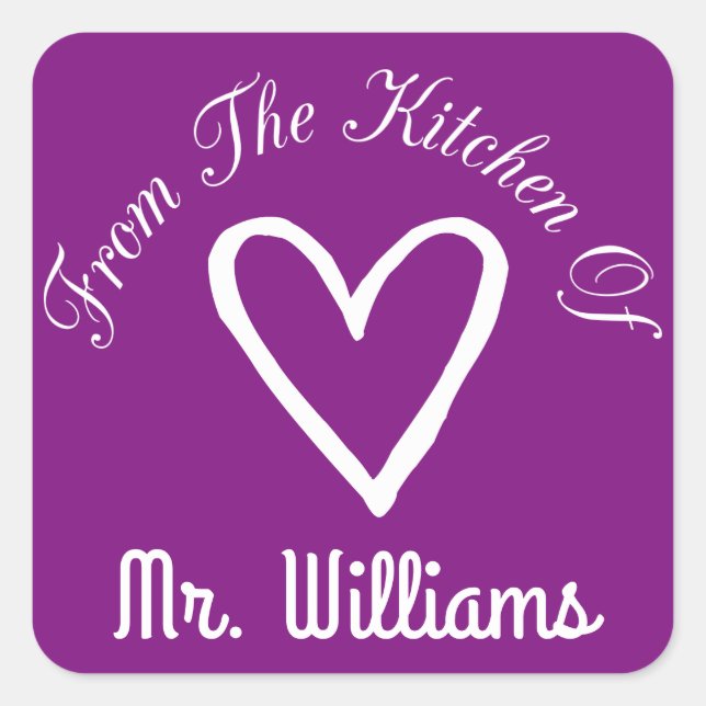 From The Kitchen Of Square Sticker (Front)