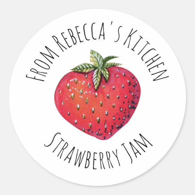 From The Kitchen Of Strawberry Jam  Classic Round  Sticker (Front)