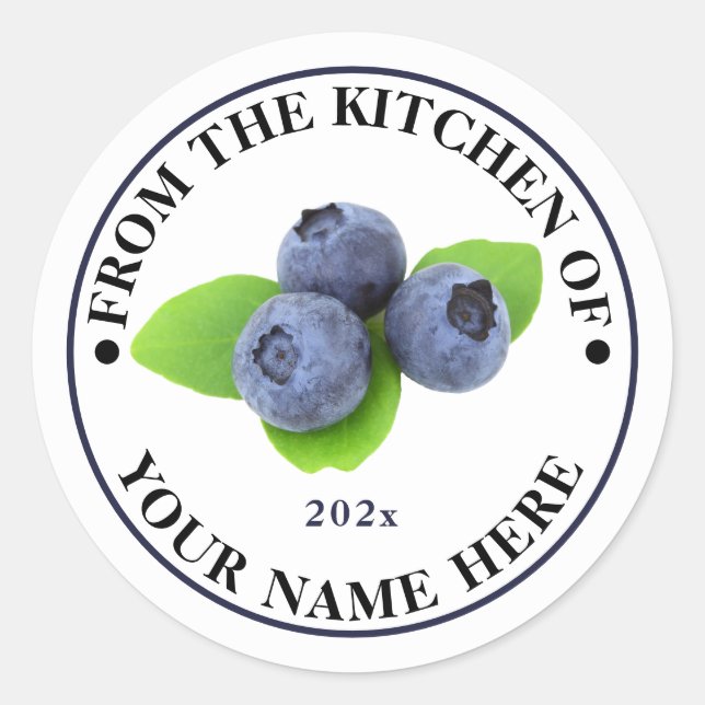 From the Kitchen of Your Name Round Stickers (Front)