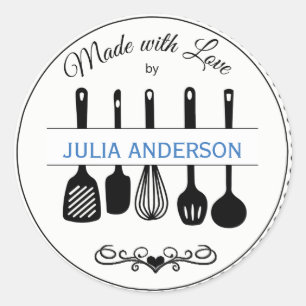 From the Kitchen Utensils Personalised Classic Round Sticker