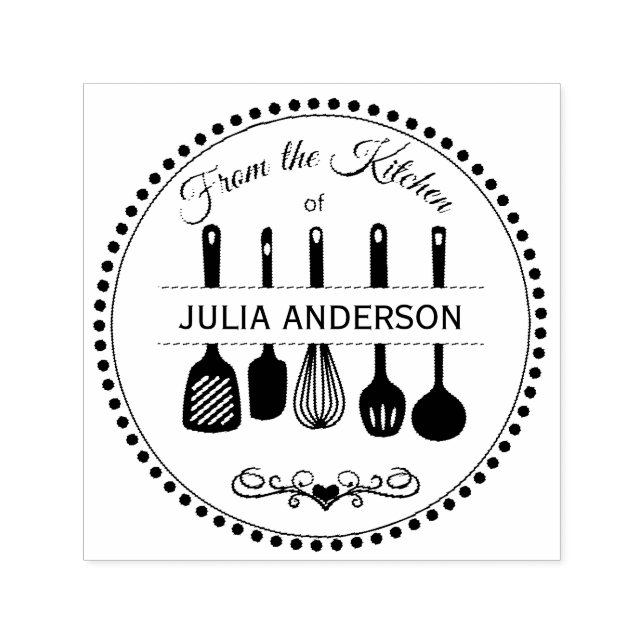 From the Kitchen Utensils Personalised Self-inking Stamp (Design)