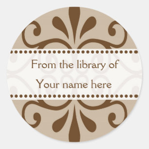 From The Library Of Bookplates Classic Round Sticker