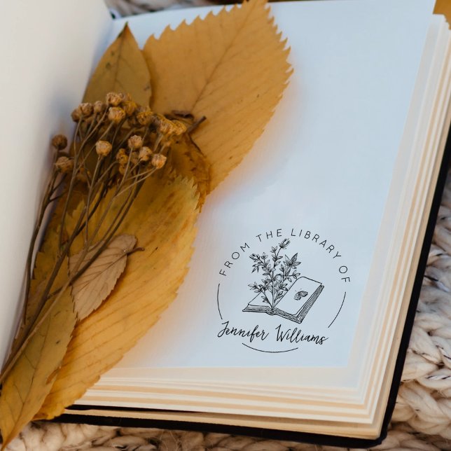 From the Library Of, Botanical Book  Rubber Stamp (Creator Uploaded)