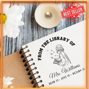 From The Library Of Butterflies on Book, Teacher Self-inking Stamp