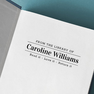 From the library of custom bookplate rubber stamp