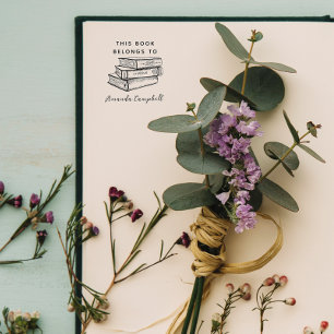 From The Library Of Custom Bookshelf Vintage Self-inking Stamp