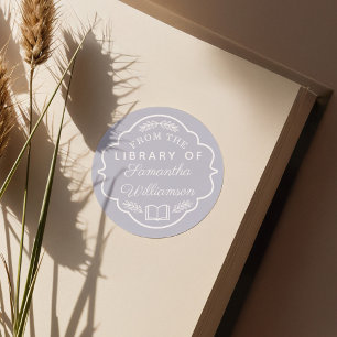 From The Library of Custom Name Personalised Book Classic Round Sticker