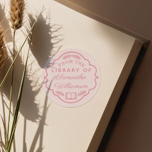 From The Library of Custom Name Personalised Book  Classic Round Sticker