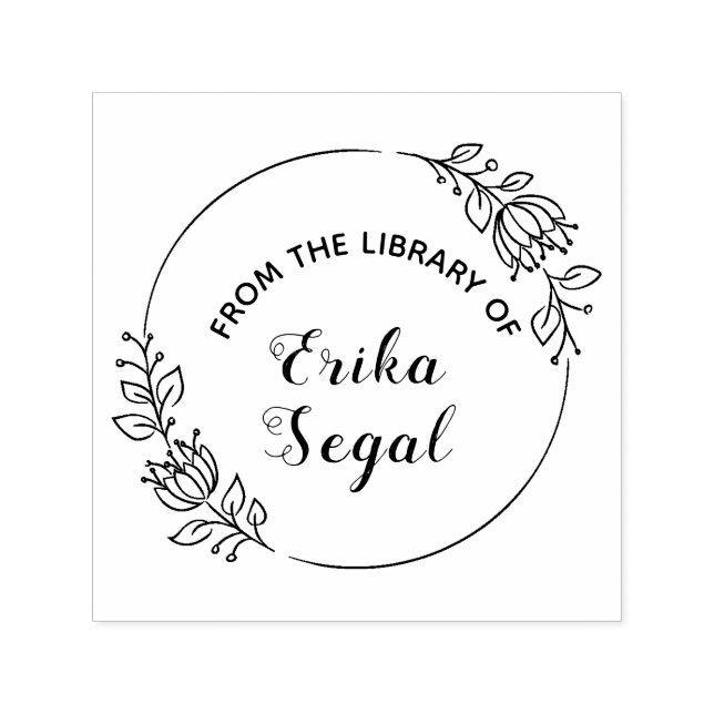 From the Library Of Custom Wreath Stamp (Design)