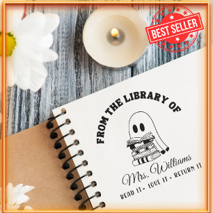 From The Library Of   Cute Ghost Teacher Book Self-inking Stamp