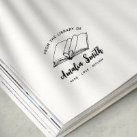 From The Library Of | Cute Heart Book Stamp