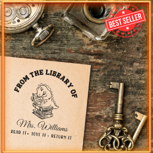 From The Library Of Dinosaur on Books Teacher Self-inking Stamp