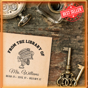 From The Library Of   Funny School Teacher Book Self-inking Stamp