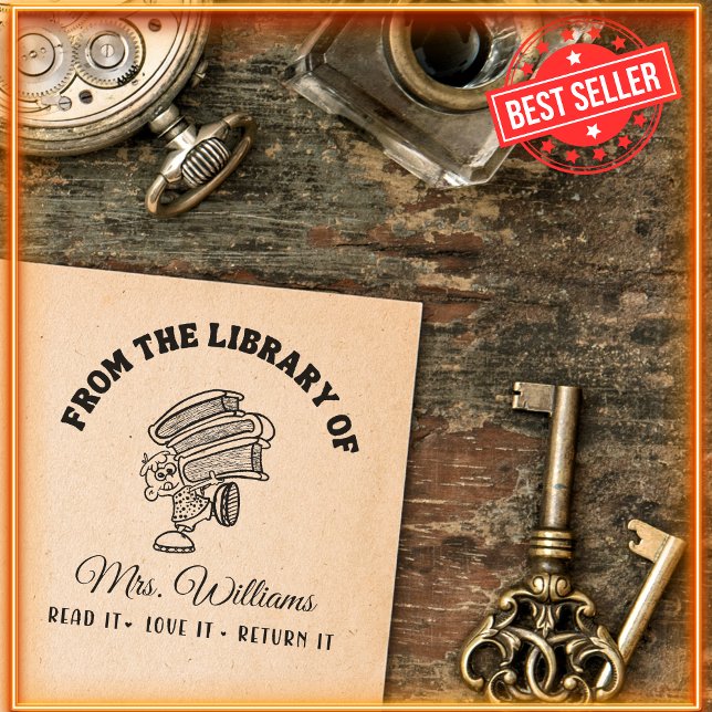 From The Library Of | Funny School Teacher Book Self-inking Stamp (Creator Uploaded)